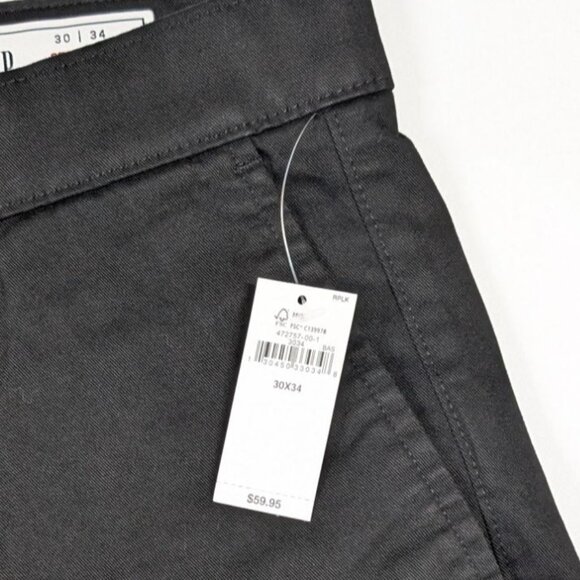 Gap Modern Straight Khakis NWT True Black Mens 30W 34L Pants Business Casual - Picture 5 of 10